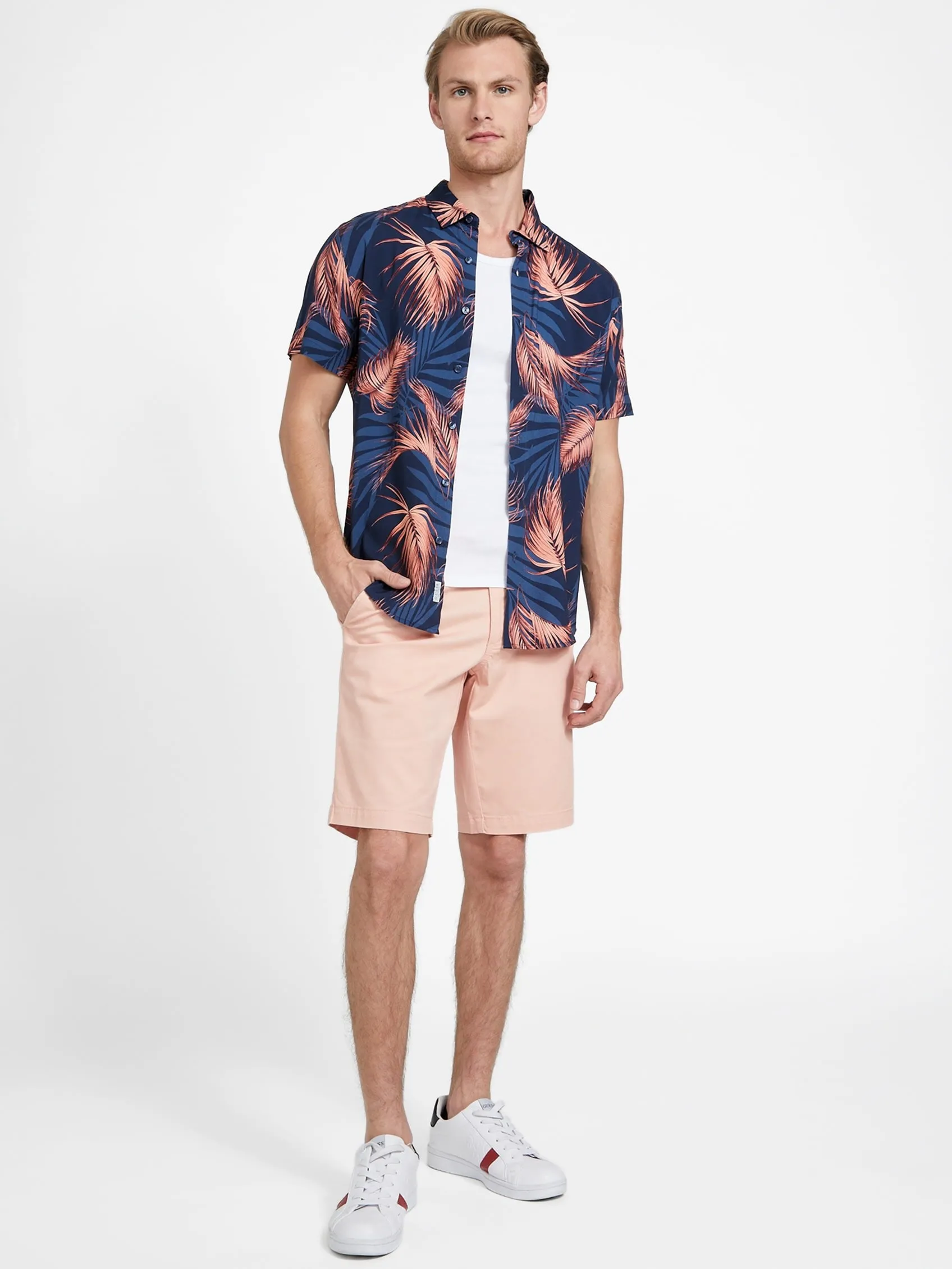 Abel Stretch Flat-Front Shorts