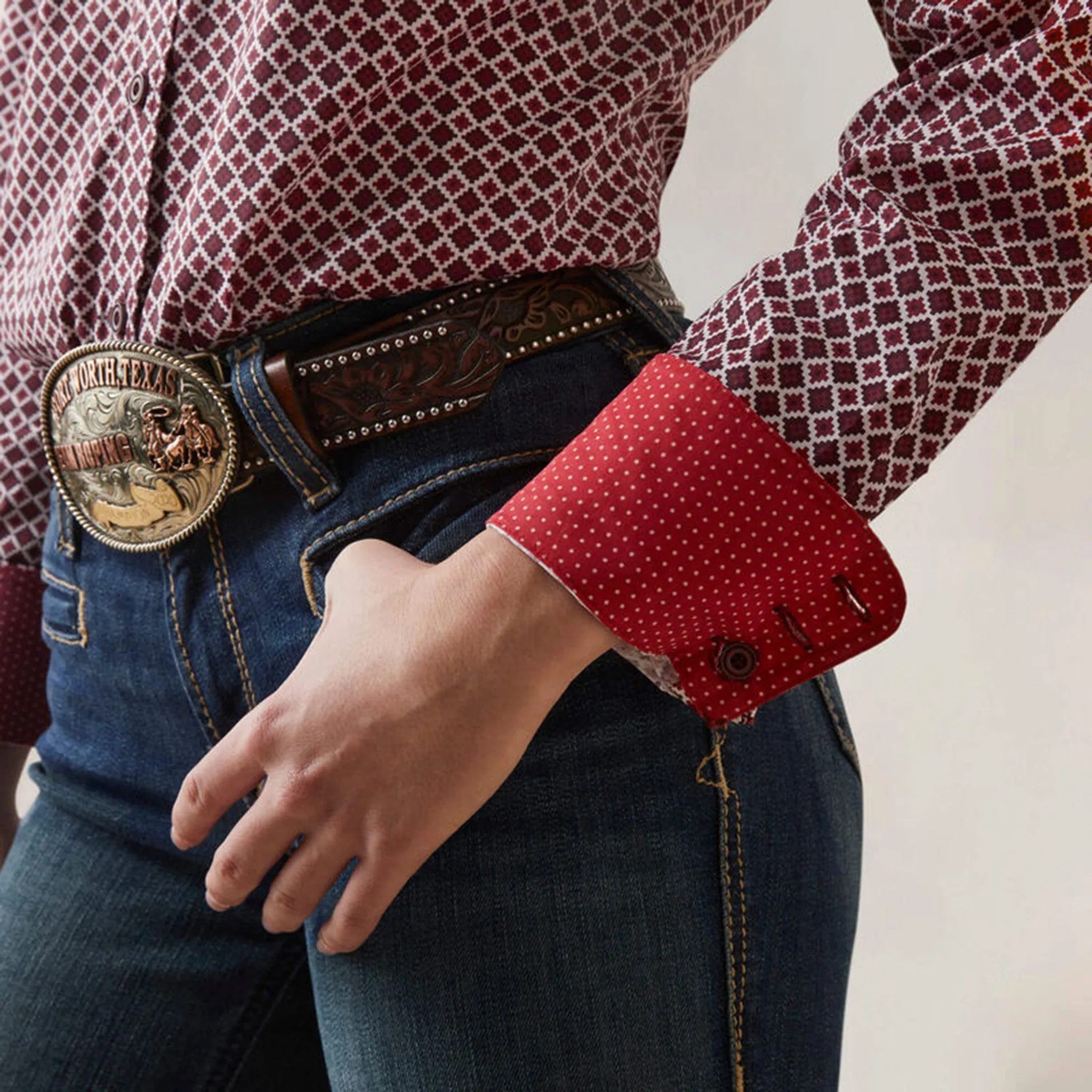 Ariat Women's Kirby Red Geo Stretch Shirt