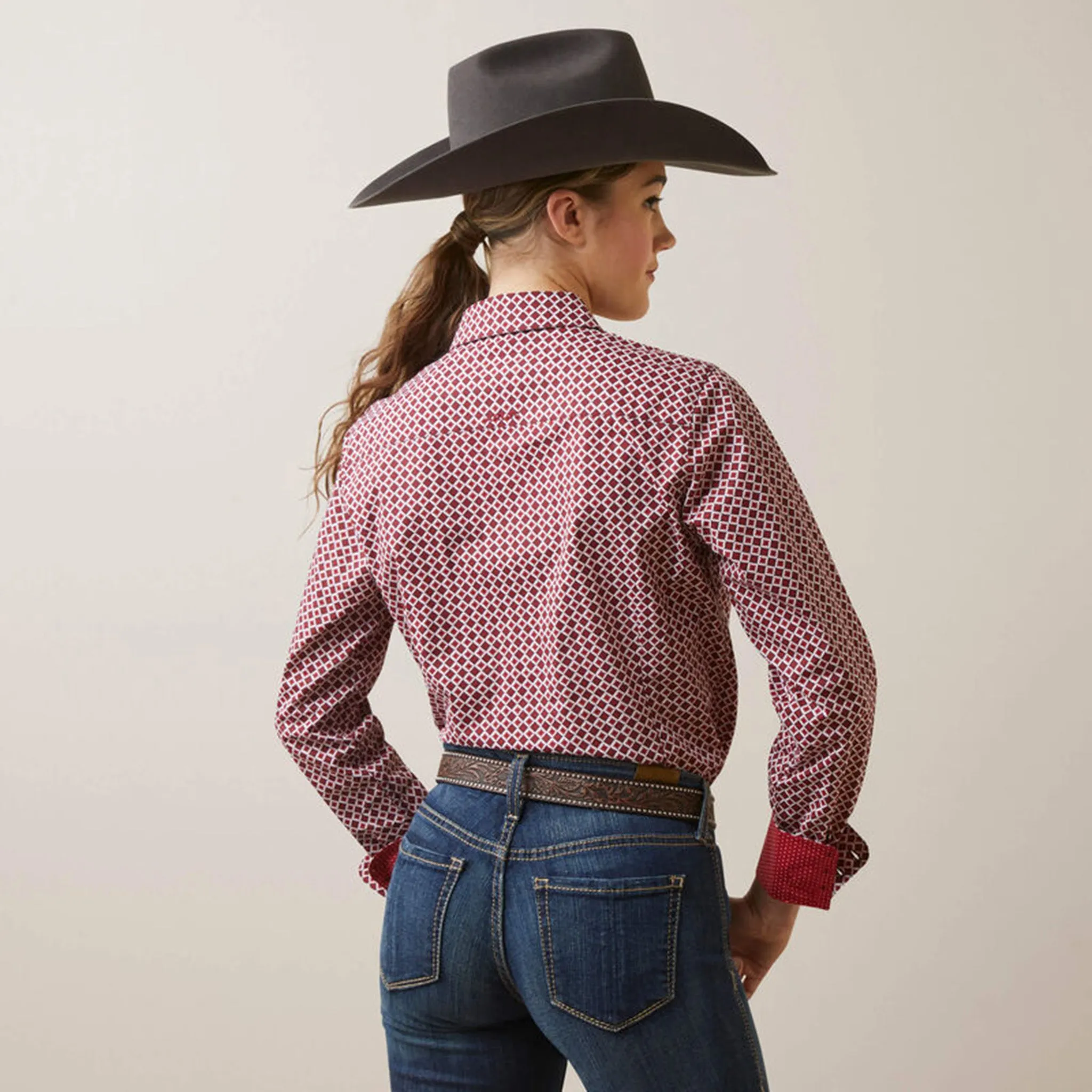 Ariat Women's Kirby Red Geo Stretch Shirt