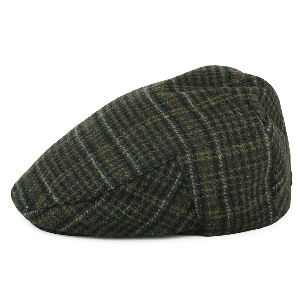 Barbour Hats Wilkin Check Flat Cap - Olive-Multi