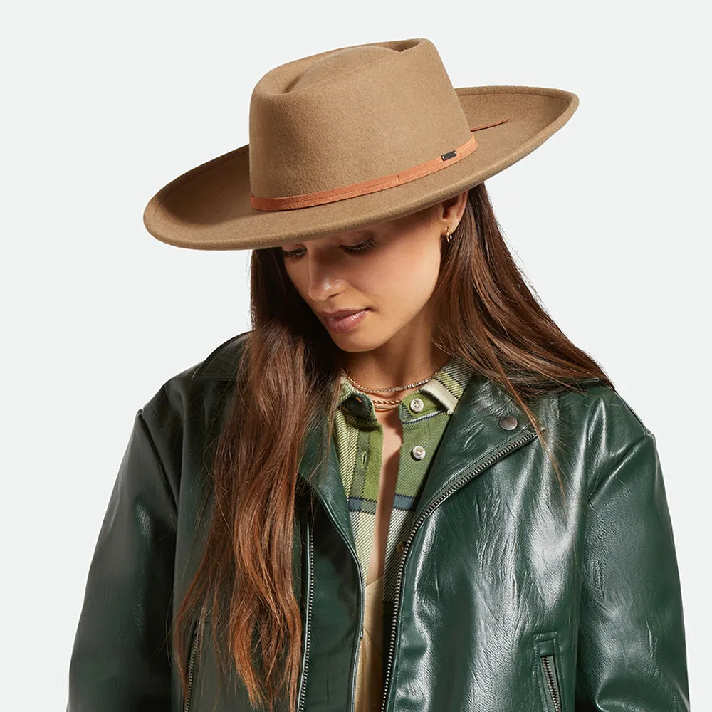 Brixton Hats Brenton Convertabrim Wool Felt Rancher Fedora Hat - Light Brown