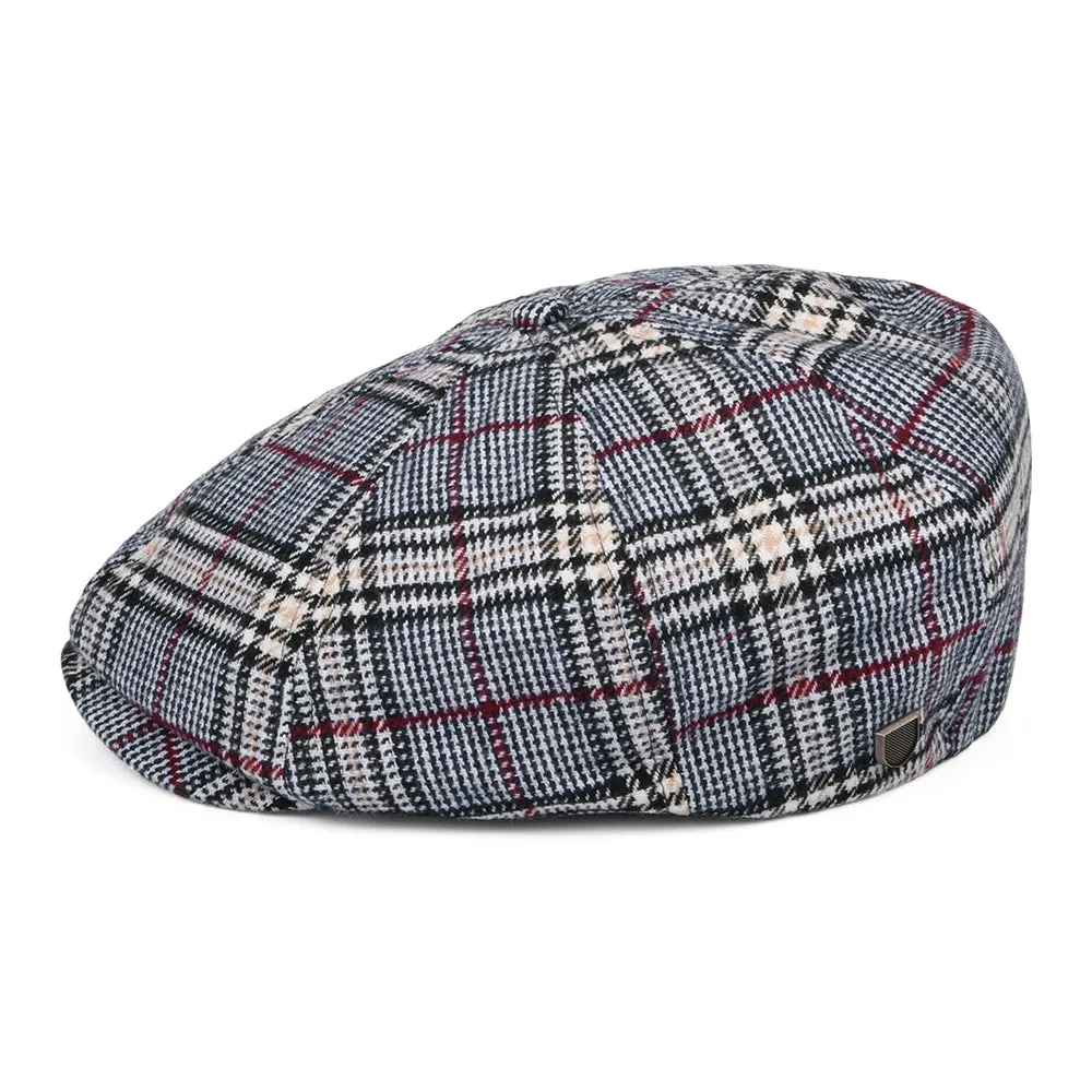Brixton Hats Brood Check Newsboy Cap - Blue-Off White