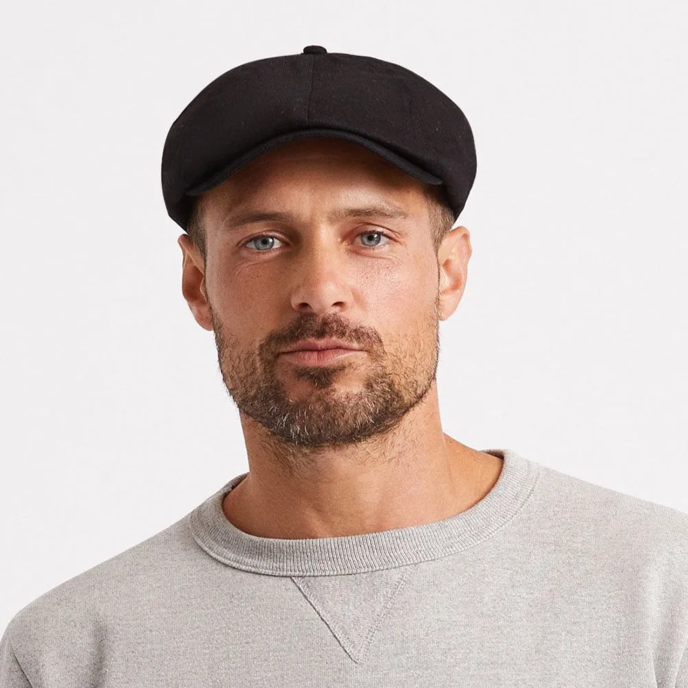 Brixton Hats Brood Herringbone Newsboy Cap - Black