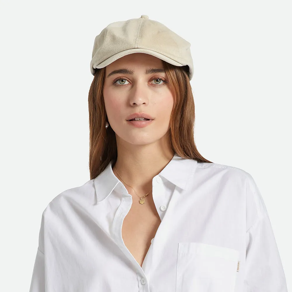 Brixton Hats Brood Lightweight X Snap Corduroy Newsboy Cap - Off White
