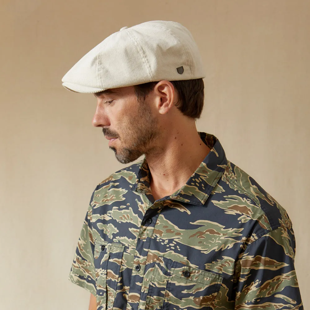 Brixton Hats Brood Lightweight X Snap Corduroy Newsboy Cap - Off White