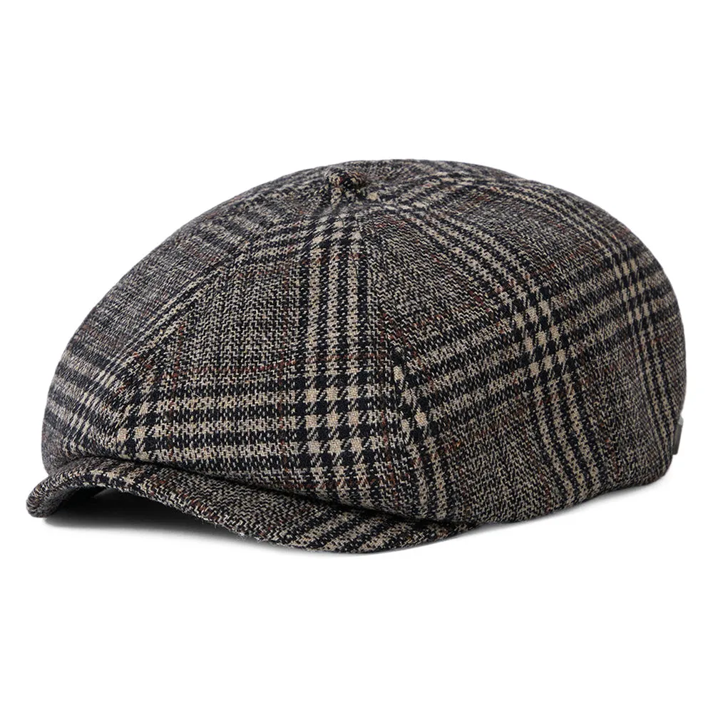Brixton Hats Brood Plaid Newsboy Cap - Khaki-Brown