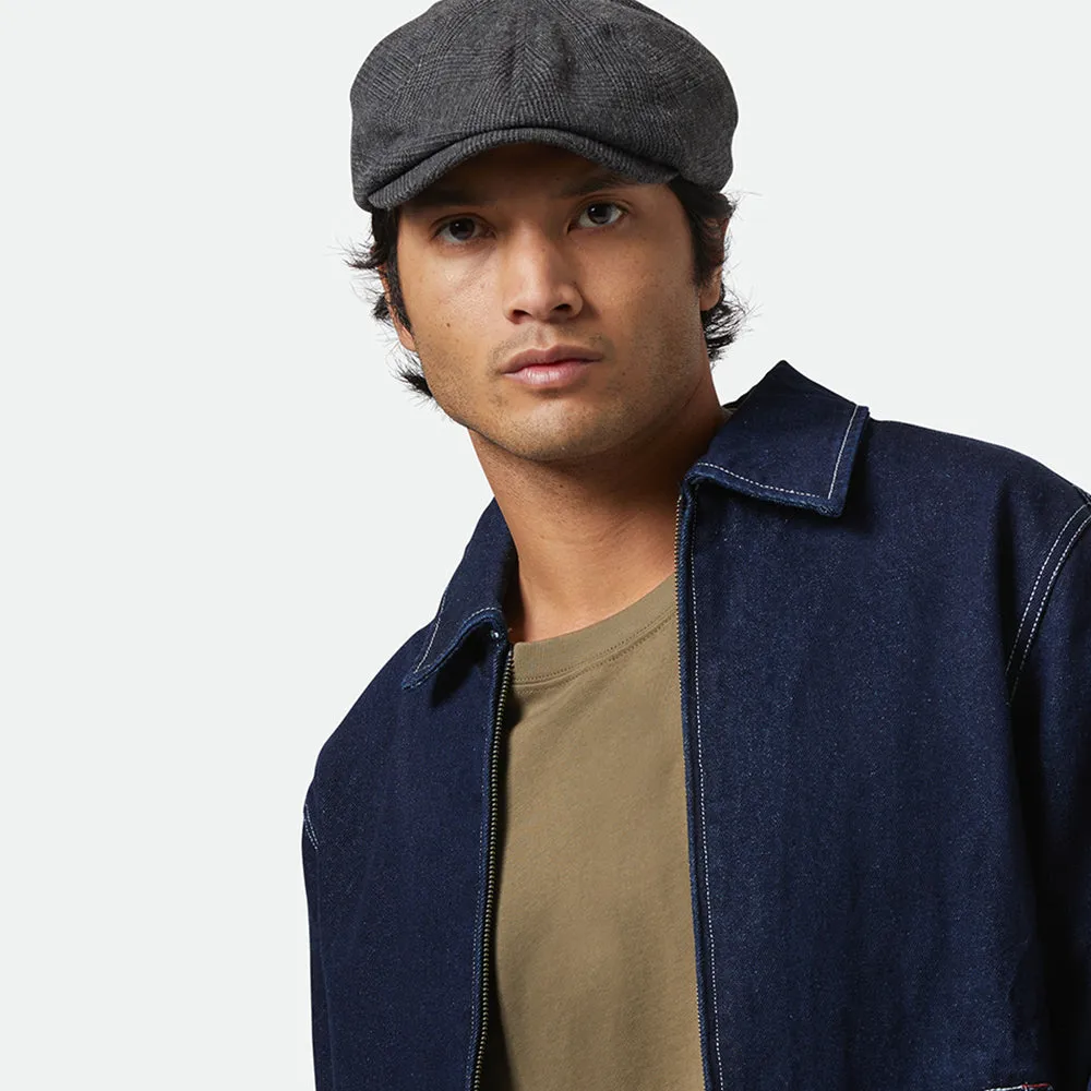 Brixton Hats Brood Prince Of Wales Check Newsboy Cap - Charcoal