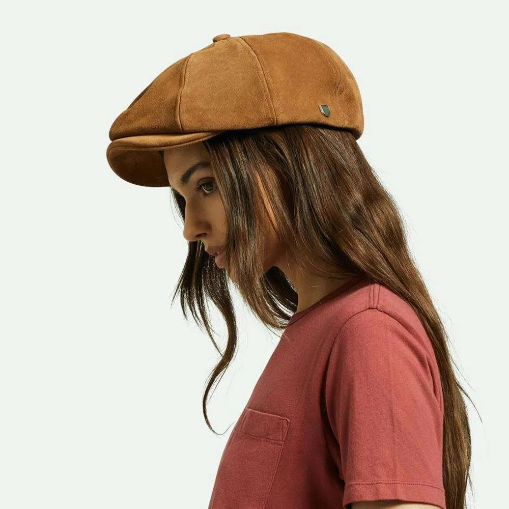 Brixton Hats Brood Reserve Suede Newsboy Cap - Toffee