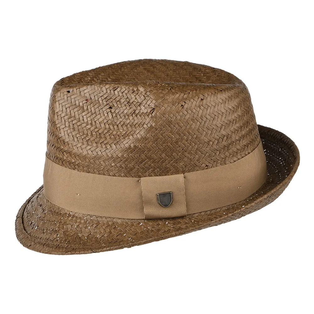 Brixton Hats Castor Straw Trilby Hat - Toffee-Bronze