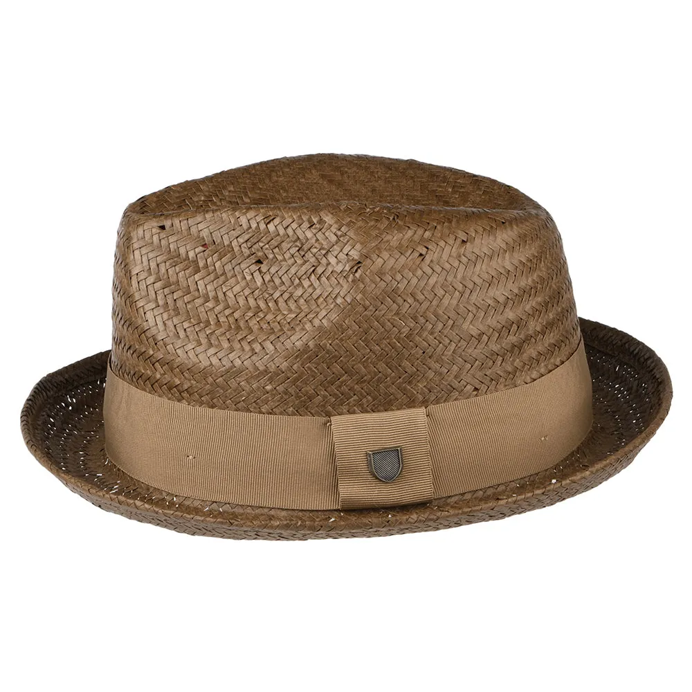 Brixton Hats Castor Straw Trilby Hat - Toffee-Bronze