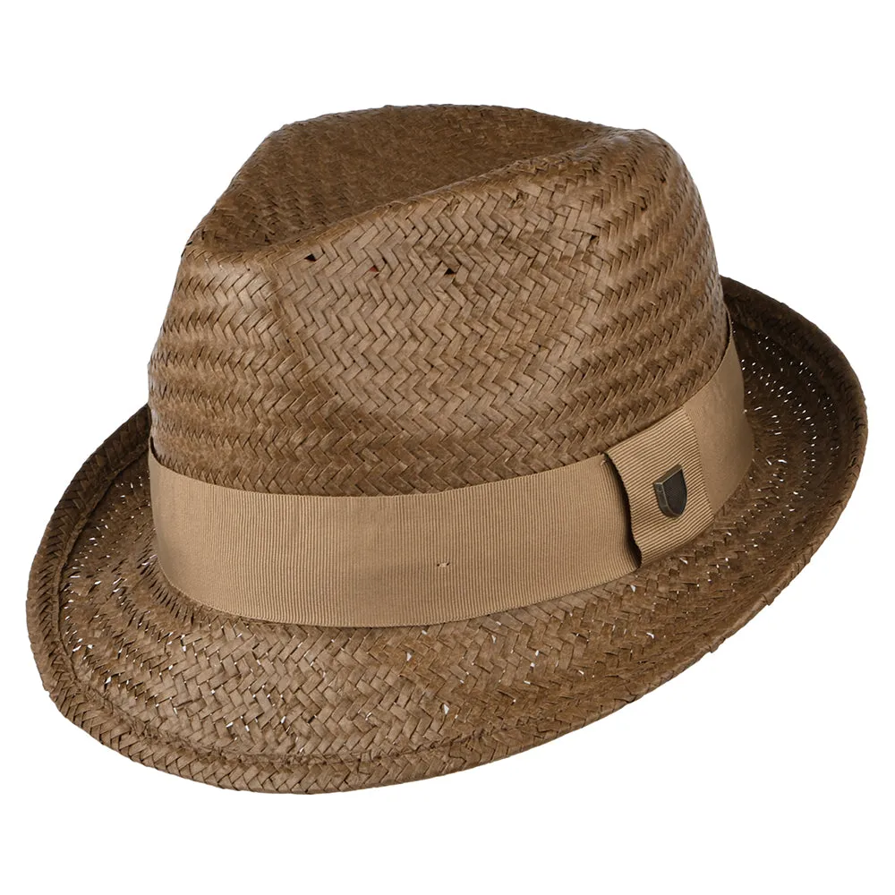 Brixton Hats Castor Straw Trilby Hat - Toffee-Bronze