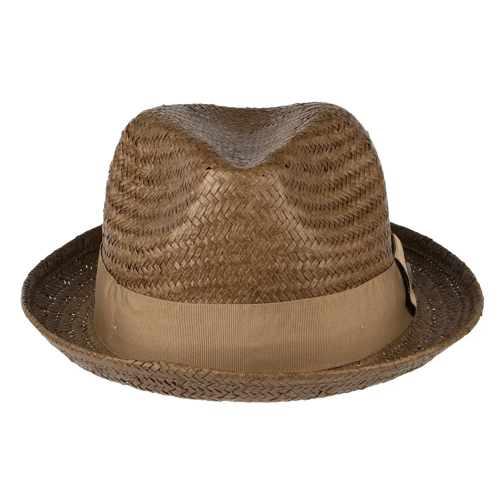 Brixton Hats Castor Straw Trilby Hat - Toffee-Bronze