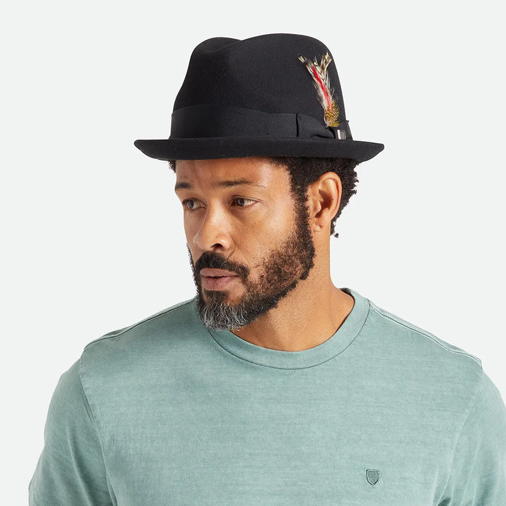 Brixton Hats Gain Wool Felt Trilby Hat - Black