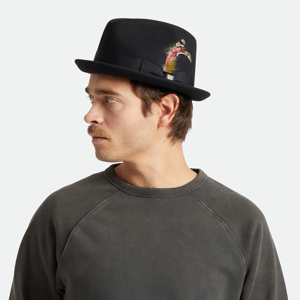 Brixton Hats Gain Wool Felt Trilby Hat - Black
