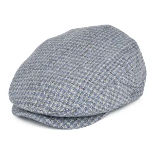 Brixton Hats Hooligan Houndstooth Flat Cap - Blue-Off White