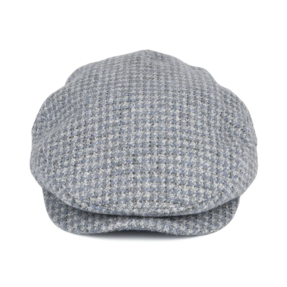 Brixton Hats Hooligan Houndstooth Flat Cap - Blue-Off White