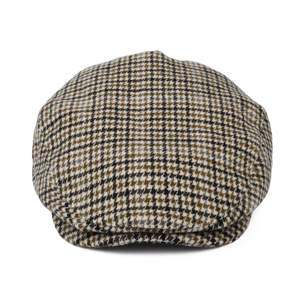 Brixton Hats Hooligan Houndstooth Flat Cap - Off White-Sand