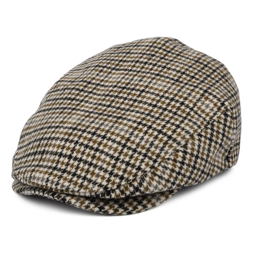 Brixton Hats Hooligan Houndstooth Flat Cap - Off White-Sand