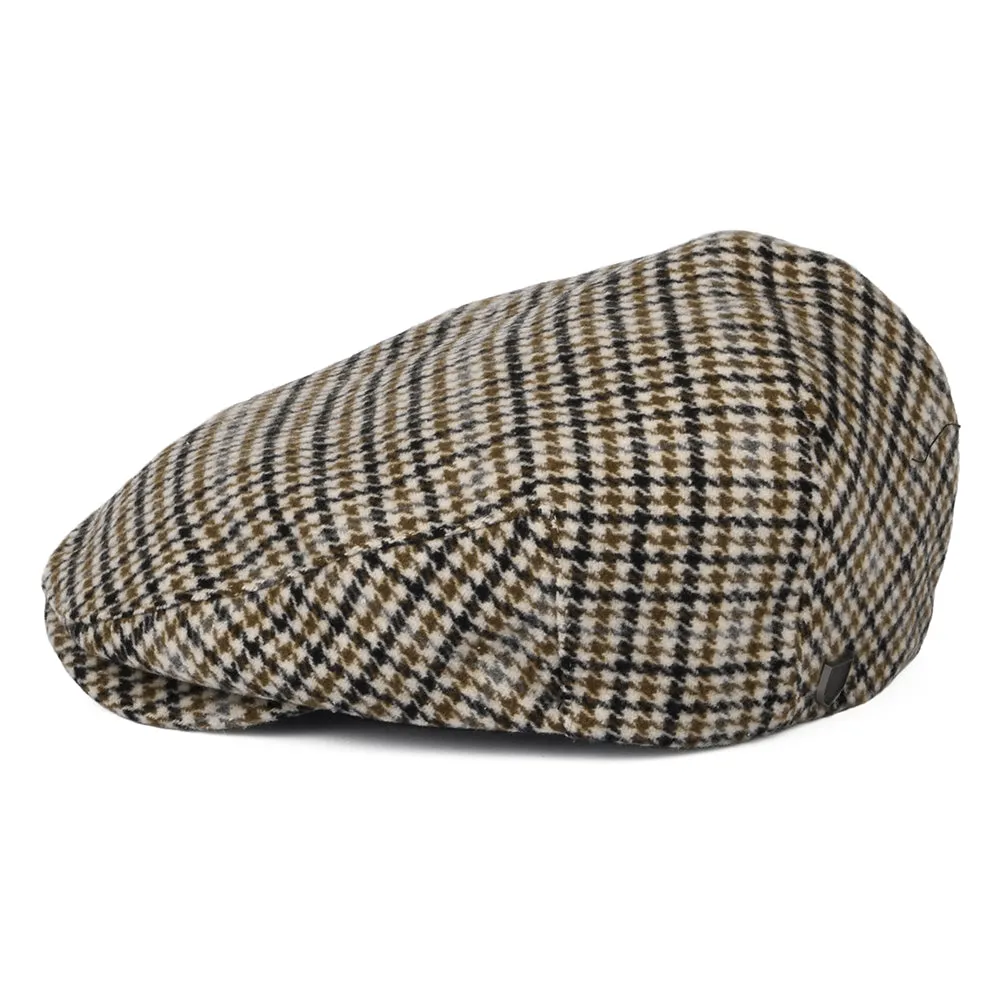 Brixton Hats Hooligan Houndstooth Flat Cap - Off White-Sand
