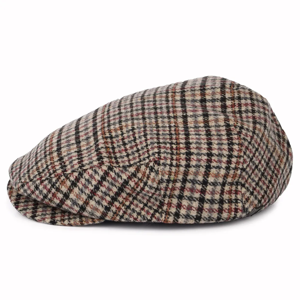 Brixton Hats Hooligan Houndstooth Flat Cap - Sand-Black-Purple