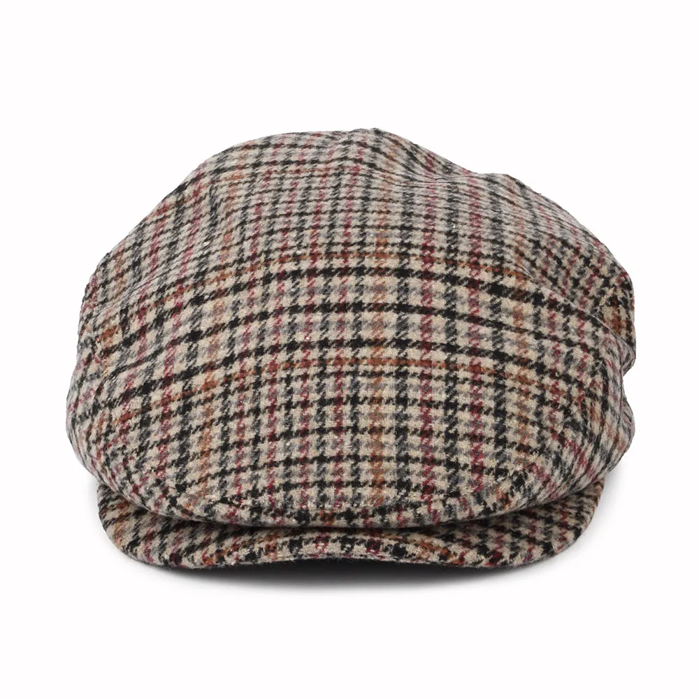 Brixton Hats Hooligan Houndstooth Flat Cap - Sand-Black-Purple