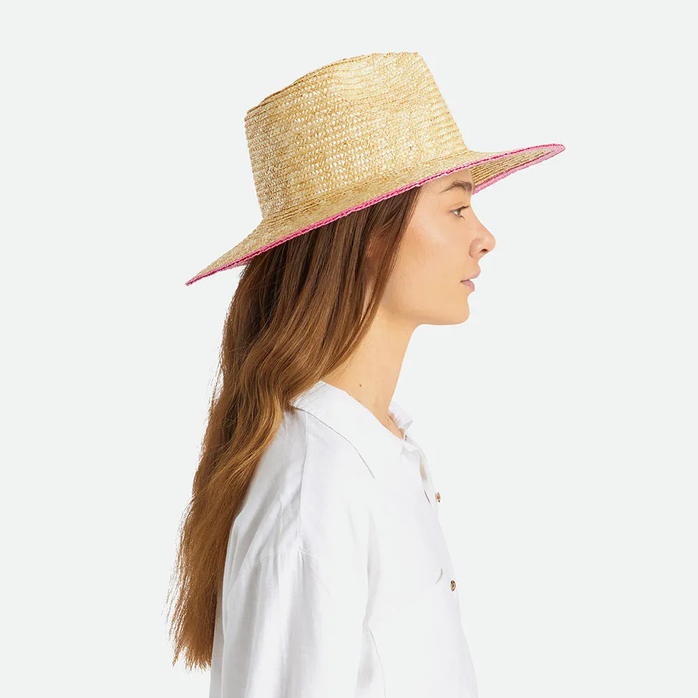 Brixton Hats Joanna Festival Straw Sun Hat - Natural-Pink
