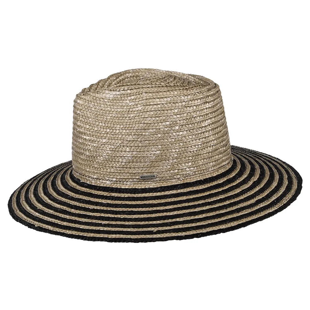 Brixton Hats Joanna Festival Straw Sun Hat - Smoke Grey-Black
