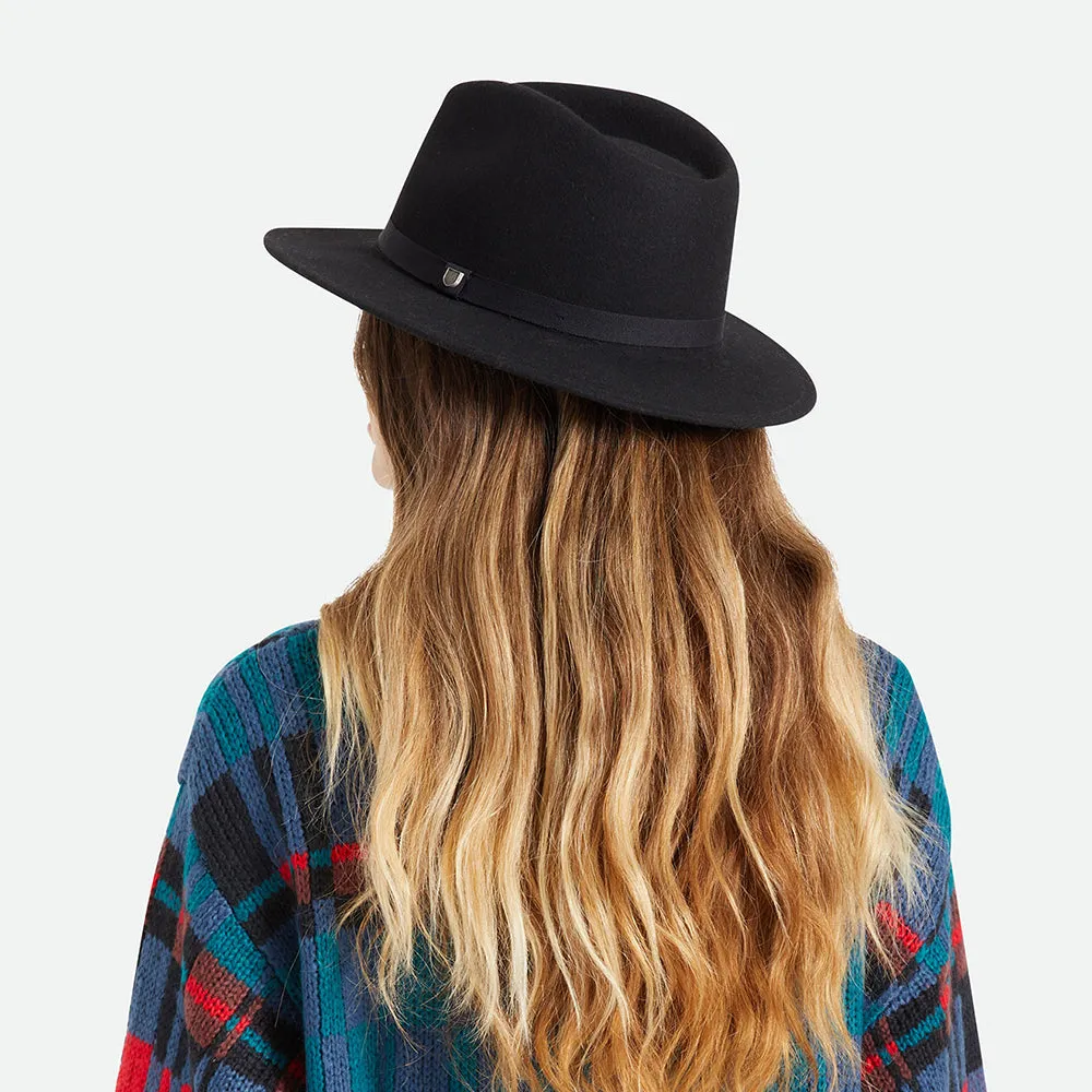 Brixton Hats Messer Packable Wool Felt Fedora Hat - Black