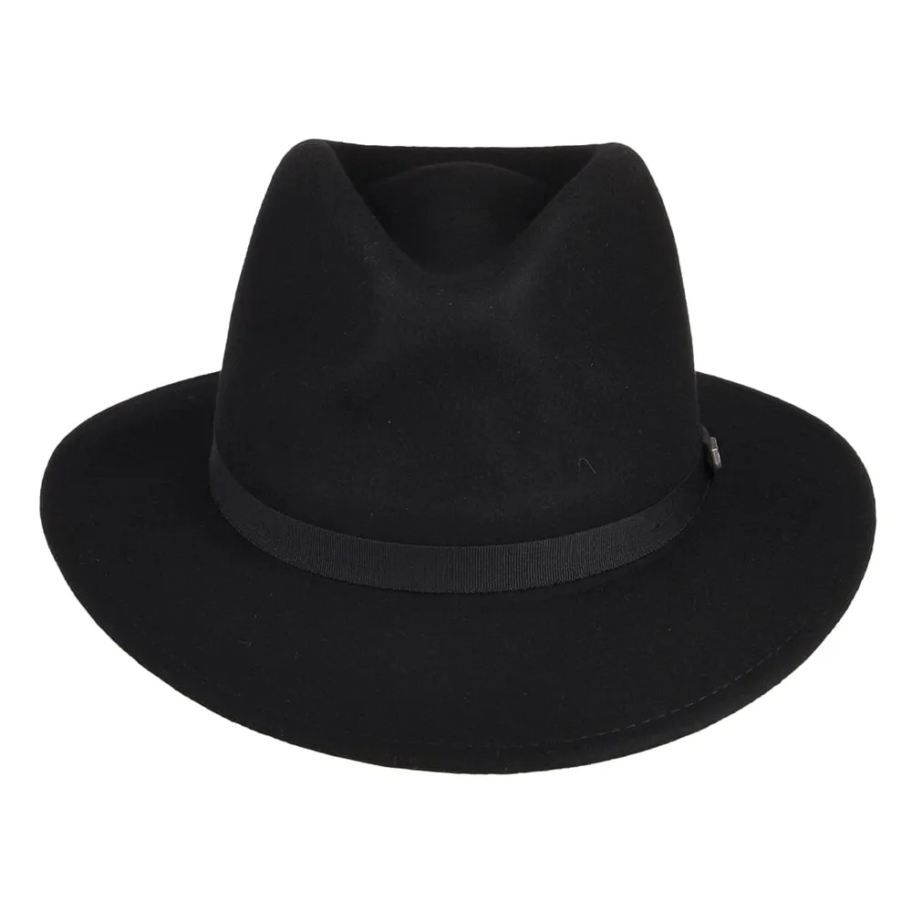 Brixton Hats Messer Packable Wool Felt Fedora Hat - Black