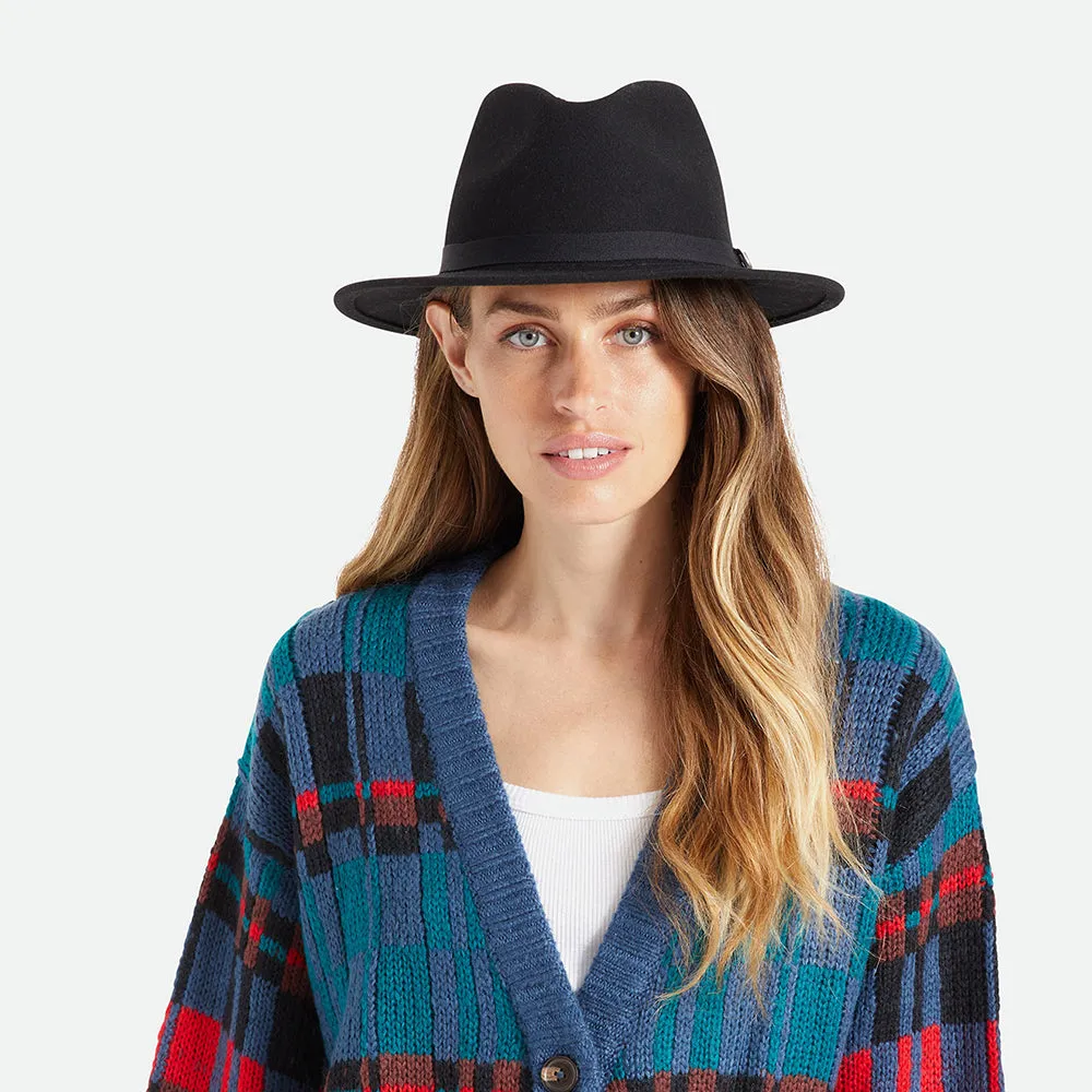 Brixton Hats Messer Packable Wool Felt Fedora Hat - Black