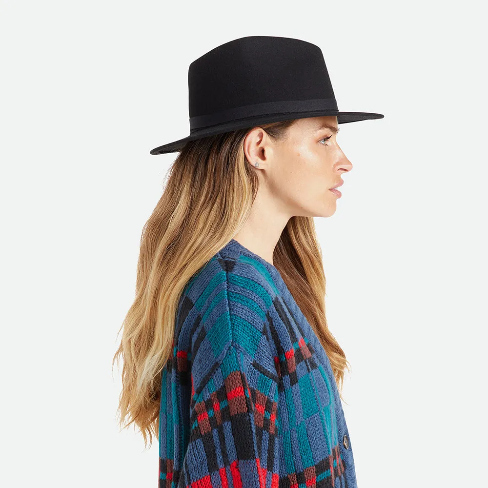 Brixton Hats Messer Packable Wool Felt Fedora Hat - Black