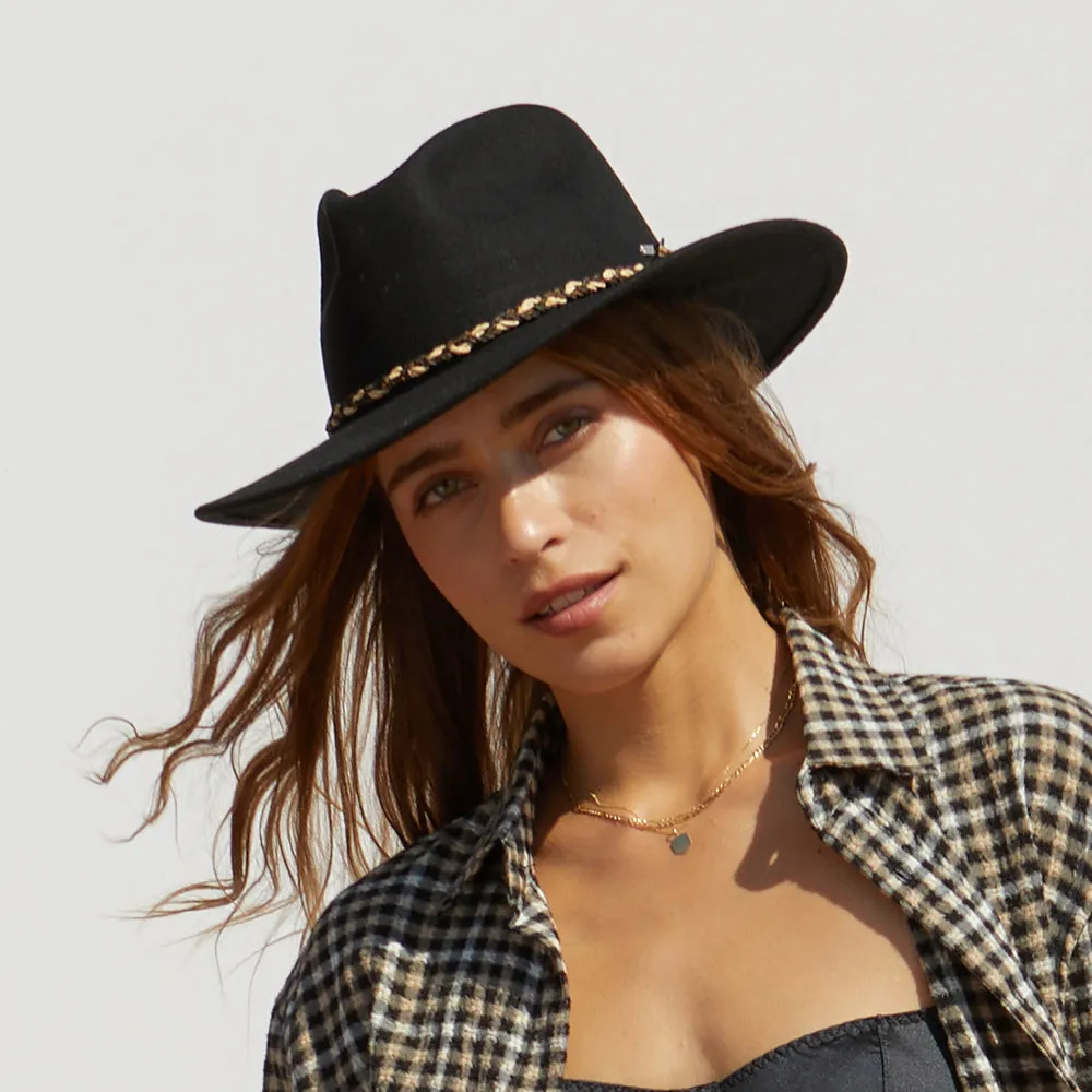 Brixton Hats Messer Western Wool Felt Fedora Hat - Black