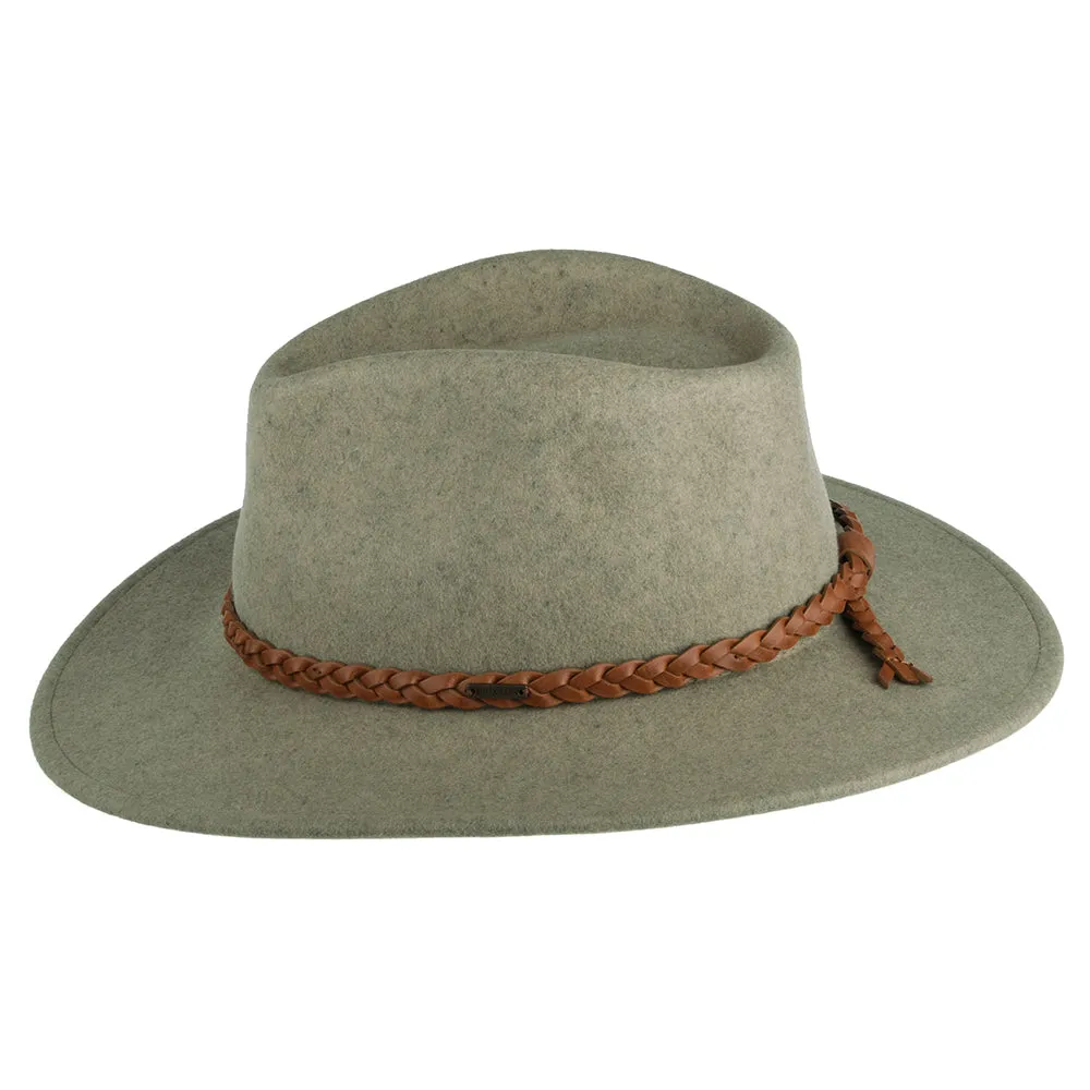 Brixton Hats Messer Western Wool Felt Fedora Hat - Natural Heather