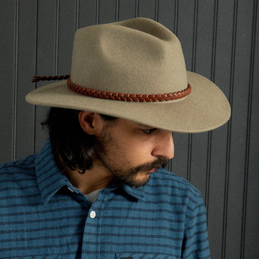 Brixton Hats Messer Western Wool Felt Fedora Hat - Natural Heather