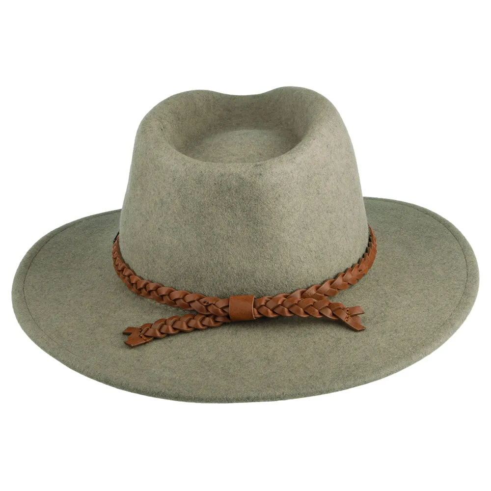 Brixton Hats Messer Western Wool Felt Fedora Hat - Natural Heather