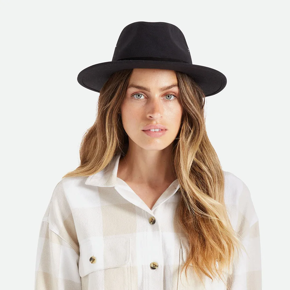 Brixton Hats Messer X Adventure Water Repellent Cotton Fedora Hat - Black