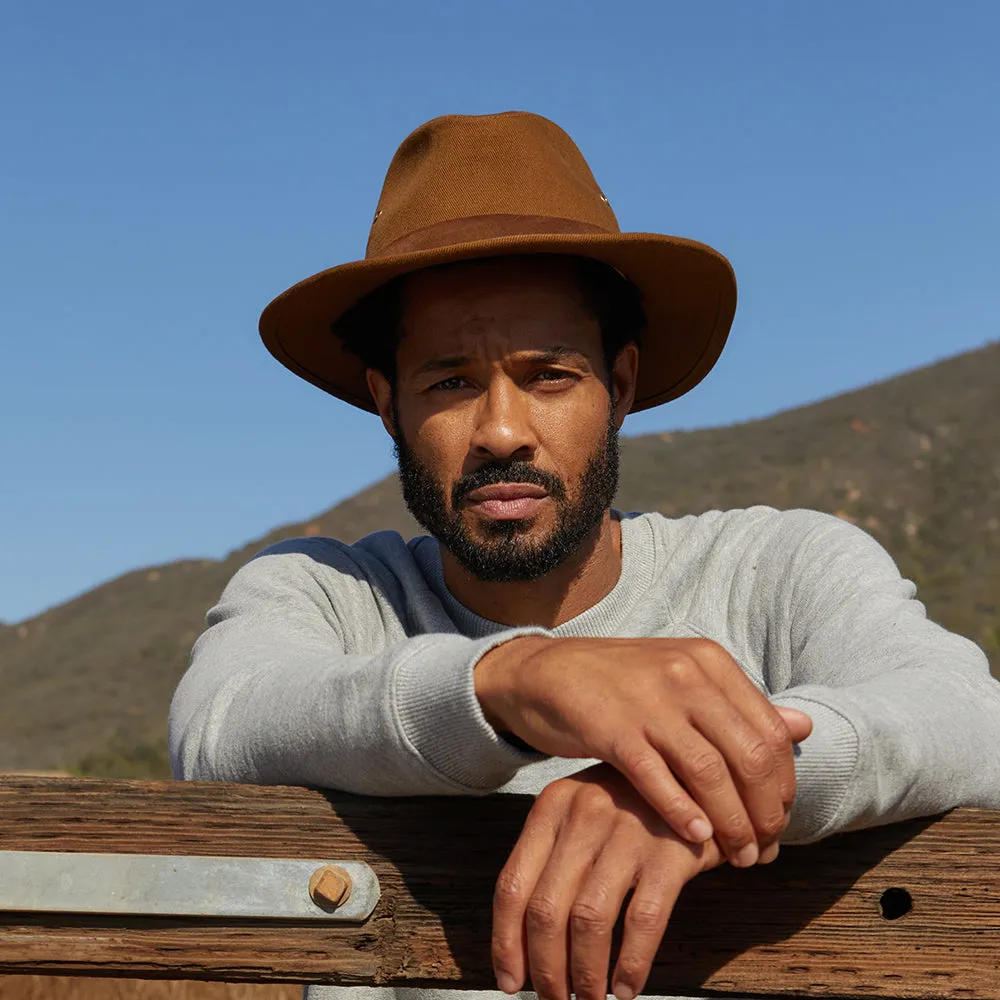 Brixton Hats Messer X Adventure Water Repellent Cotton Fedora Hat - Light Brown