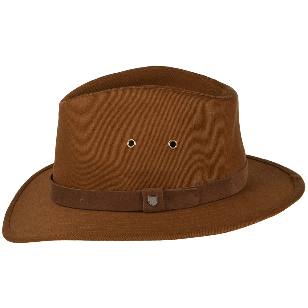 Brixton Hats Messer X Adventure Water Repellent Cotton Fedora Hat - Light Brown