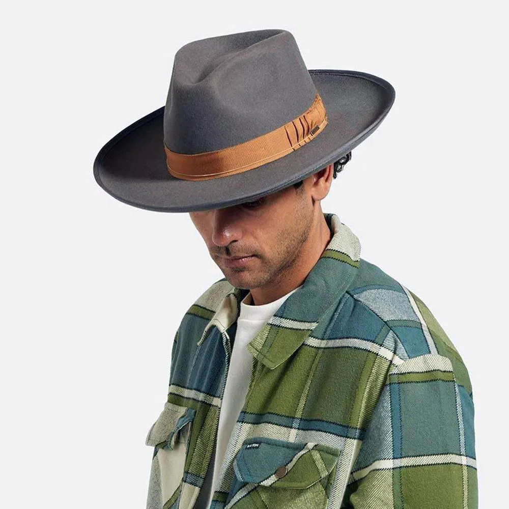 Brixton Hats Reno Wool Felt Fedora Hat - Dark Grey