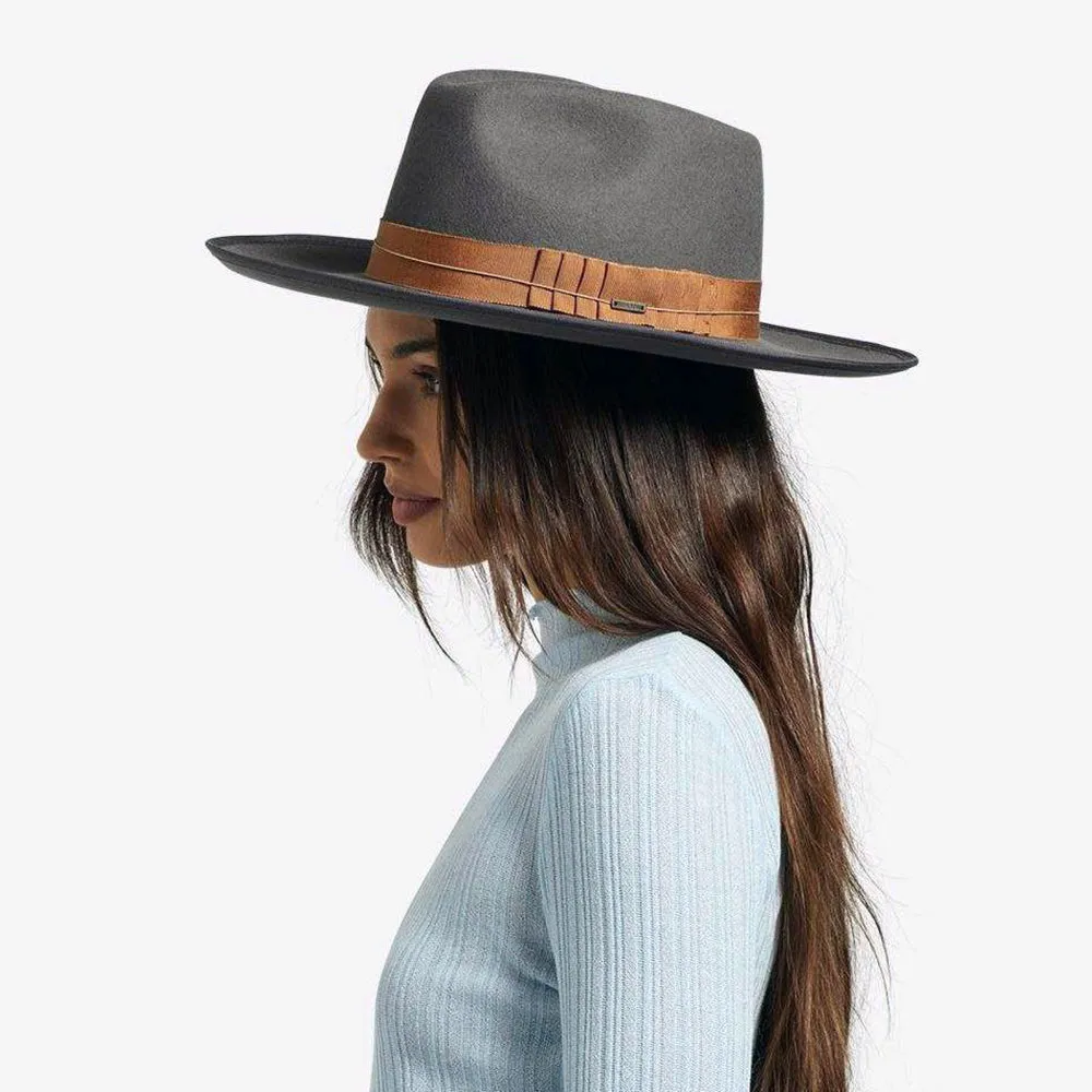 Brixton Hats Reno Wool Felt Fedora Hat - Dark Grey