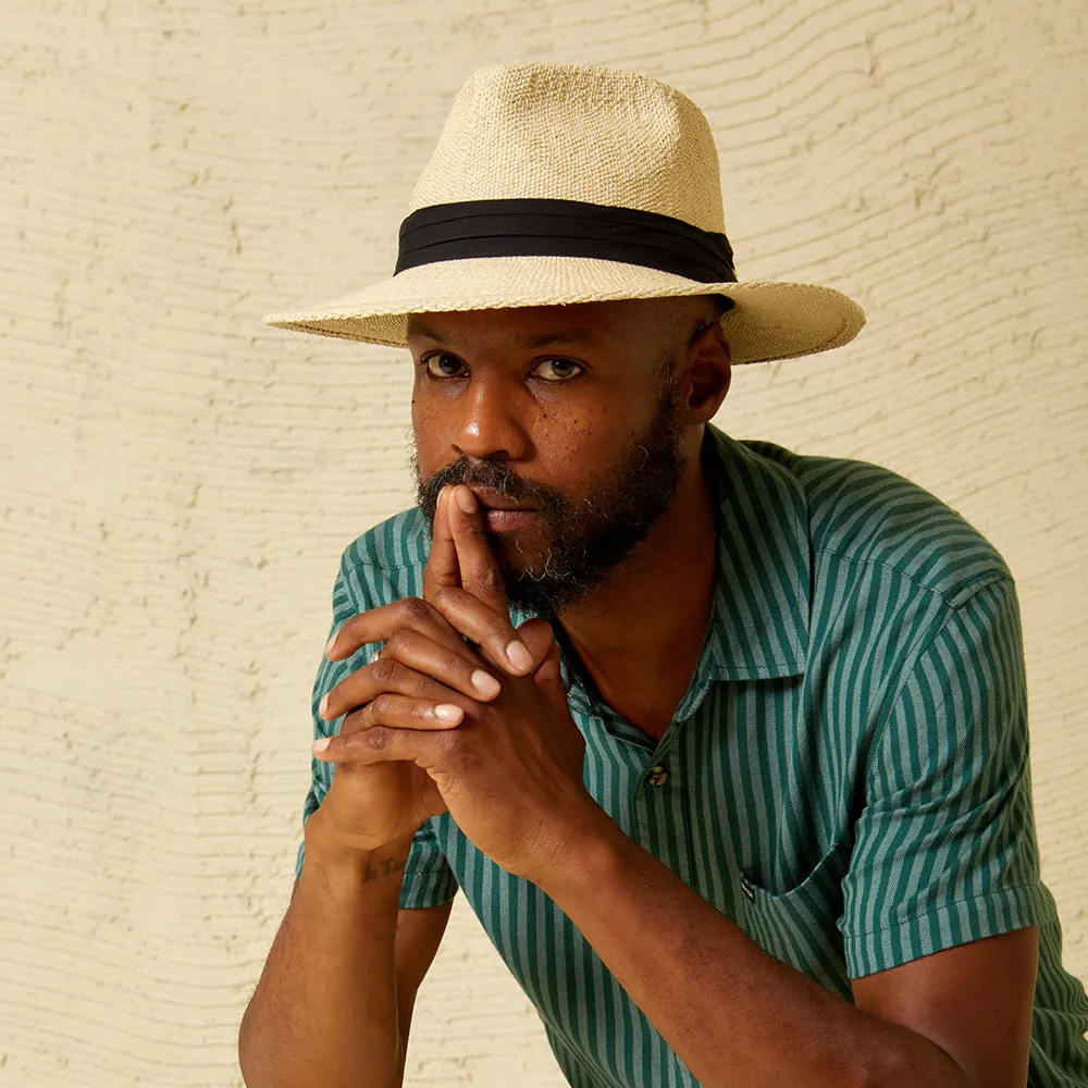 Brixton Hats Sol Toyo Straw Fedora Hat - Natural-Black