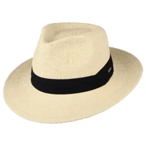Brixton Hats Sol Toyo Straw Fedora Hat - Natural-Black