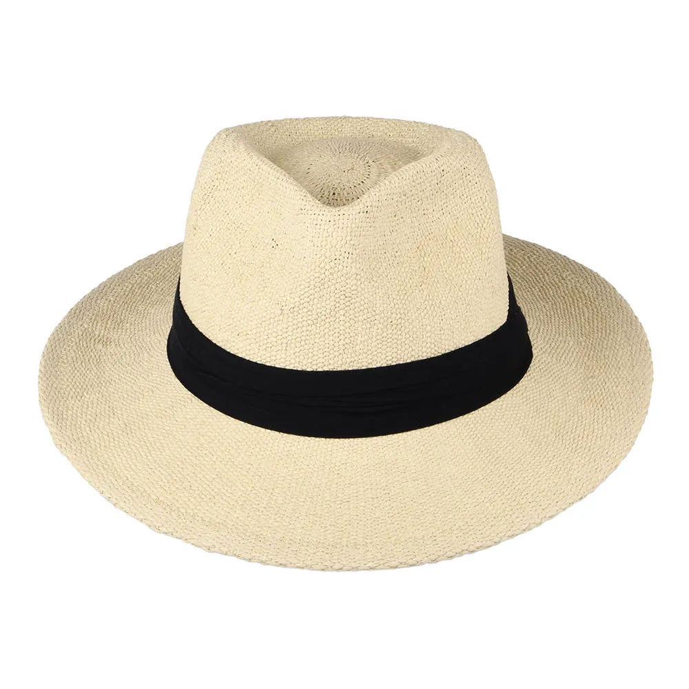 Brixton Hats Sol Toyo Straw Fedora Hat - Natural-Black