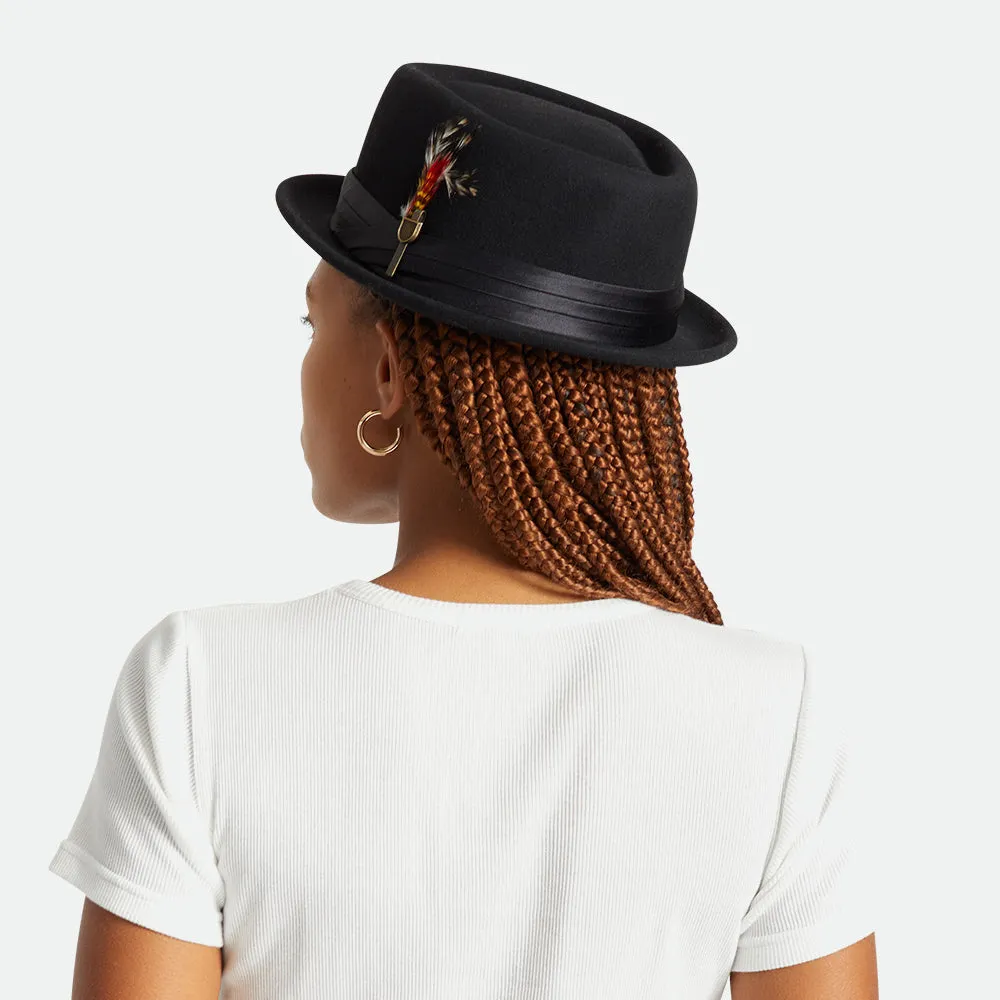 Brixton Hats Stout Wool Felt Pork Pie Hat - Black
