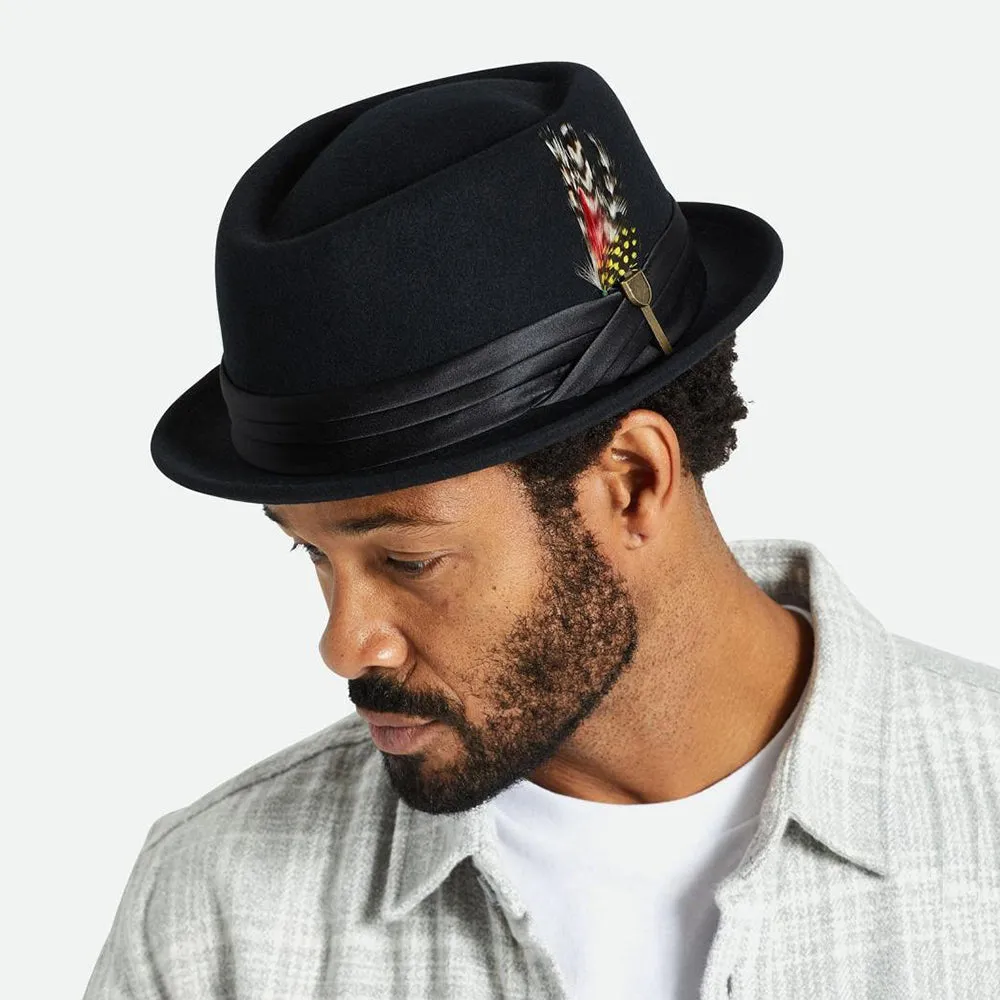 Brixton Hats Stout Wool Felt Pork Pie Hat - Black
