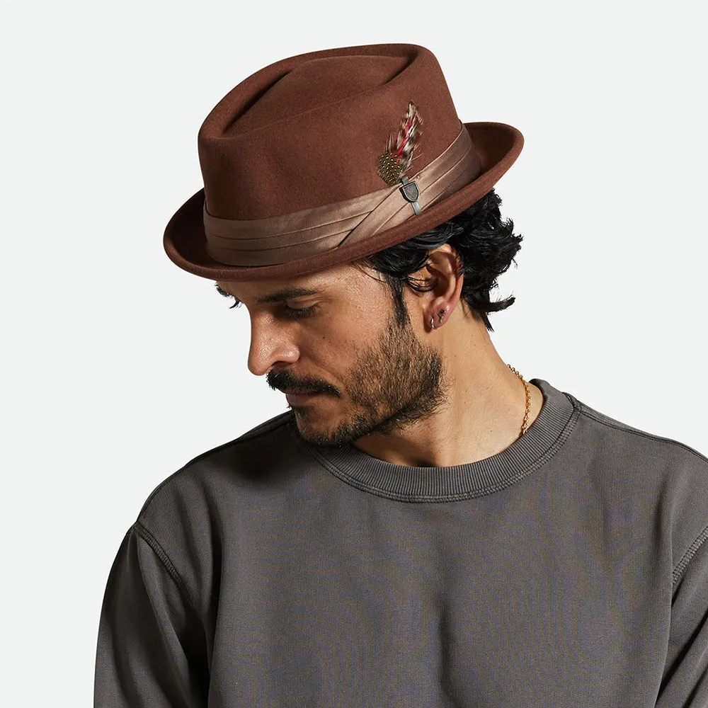 Brixton Hats Stout Wool Felt Pork Pie Hat - Brown-Bronze