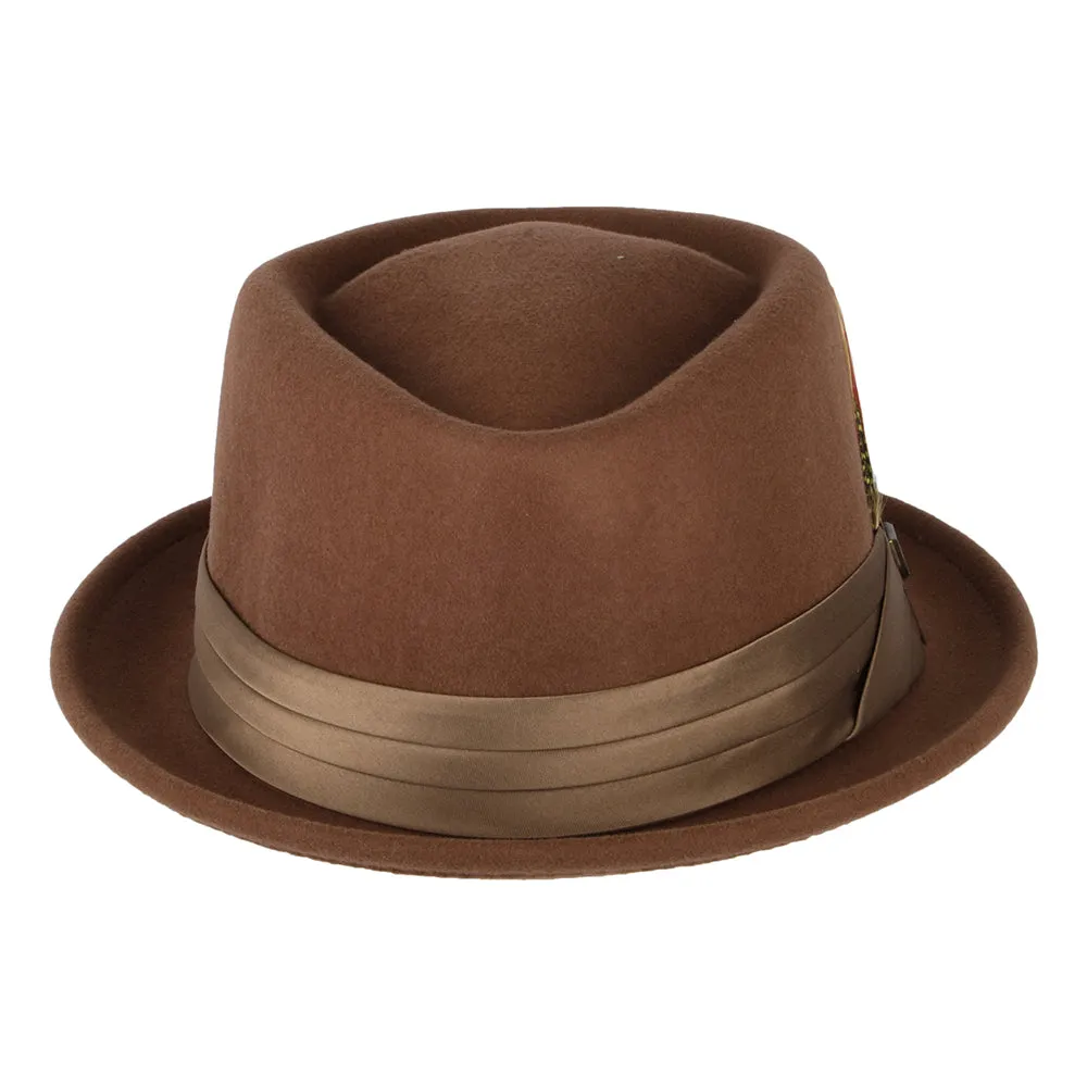 Brixton Hats Stout Wool Felt Pork Pie Hat - Brown-Bronze
