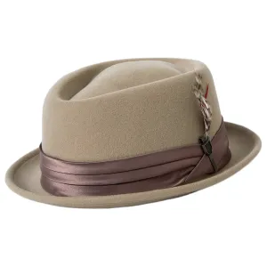 Brixton Hats Stout Wool Felt Pork Pie Hat - Sand-Dark Sand
