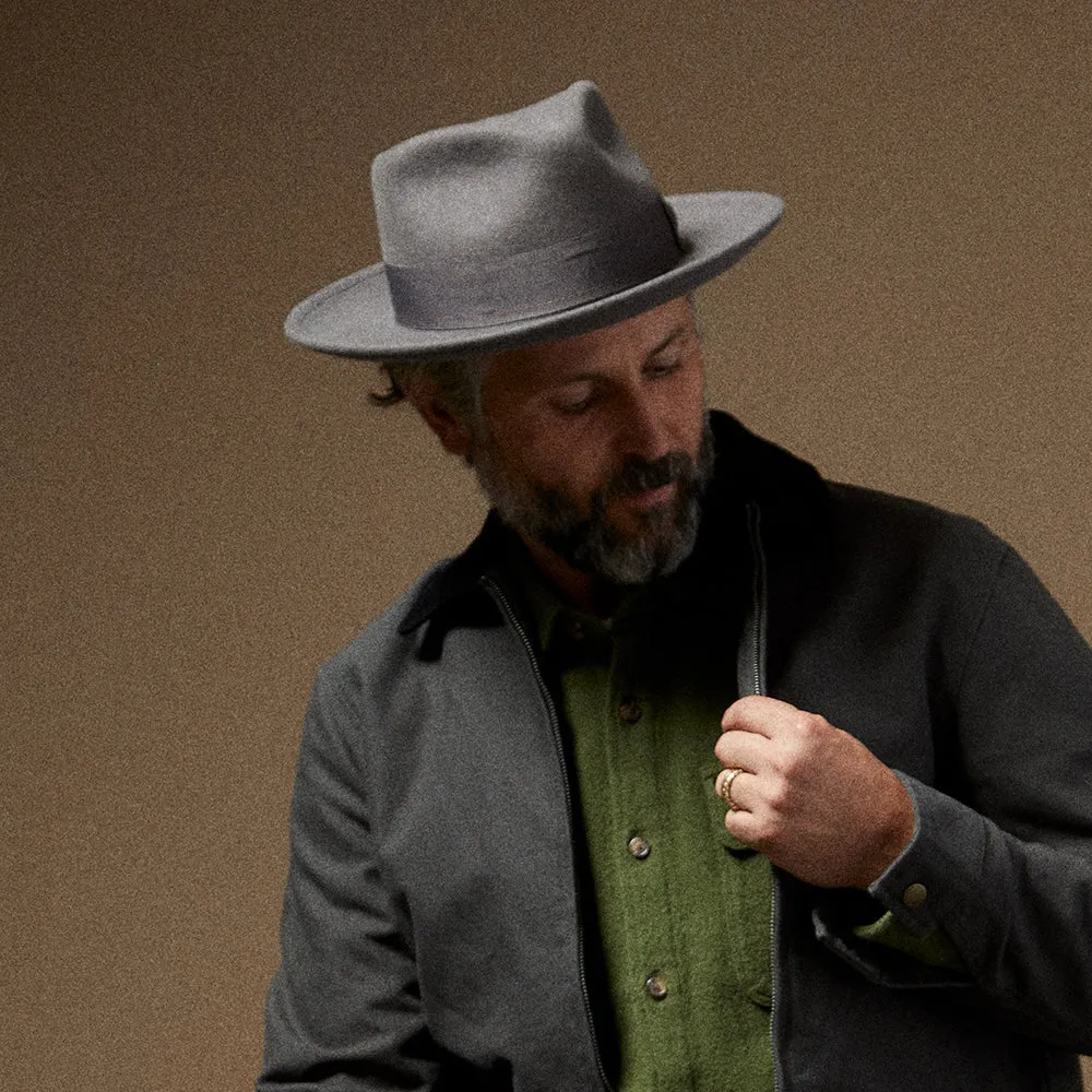 Brixton Hats Swindle Convertabrim Wool Felt Fedora Hat - Grey