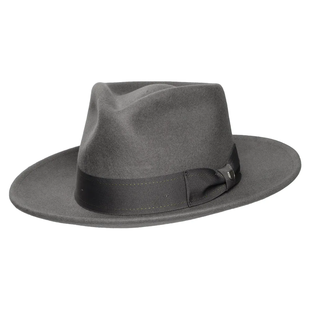 Brixton Hats Swindle Convertabrim Wool Felt Fedora Hat - Grey